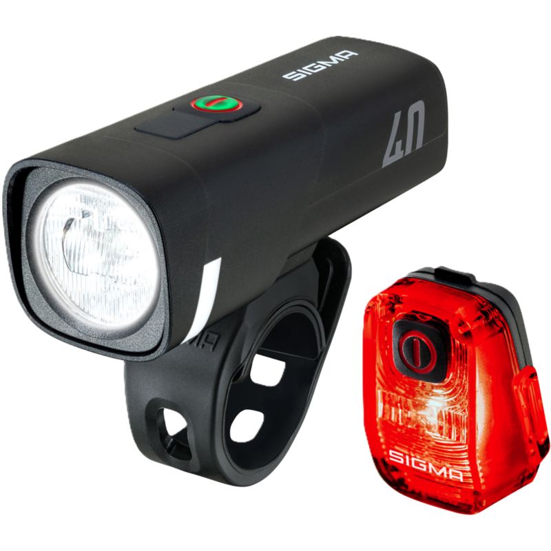 Sigma Akku Lichtset Aura 40 mit Hiro 10 Rücklicht Beleuchtung